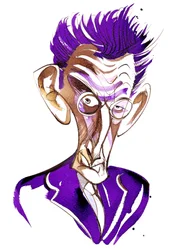 Samuel Beckett (irischer Schriftsteller und Dramatiker, 1906-89) Karikatur in Farbe